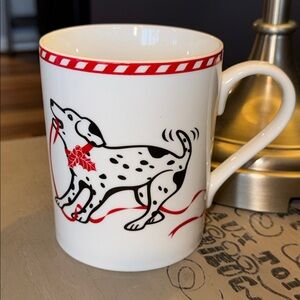 Williams Sonoma Peppermint Bark Dog Christmas Large Coffee Mug Set of 2